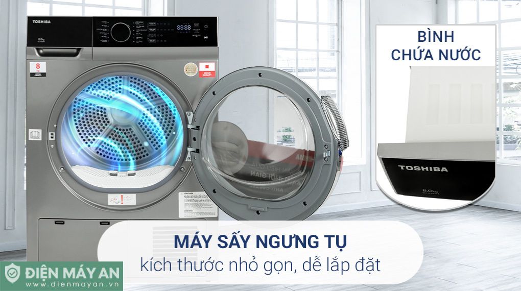 Máy Sấy Ngưng Tụ Toshiba 8 Kg TD-K90MEV(SK)